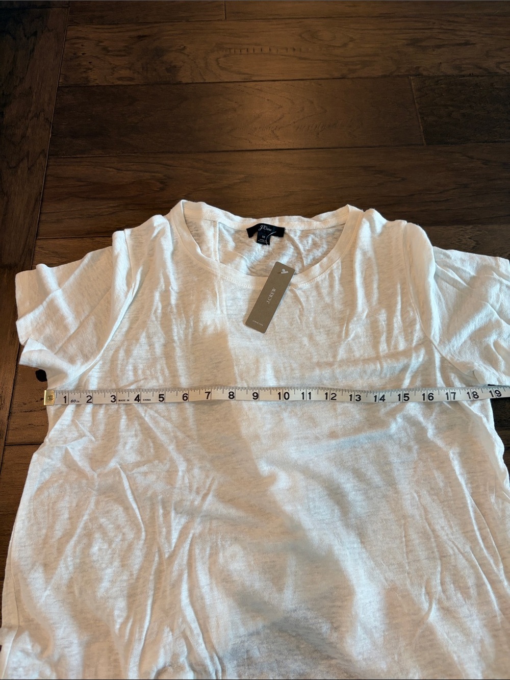New With Tags JCrew Ruffle White Linen Tee Sz M - Picture 5 of 6